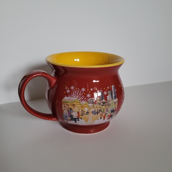 1 LEFT! Christkindlmarket Chicago 2017 Red Yellow China Kettle Glühwein Mug 3" - Picture 4 of 6